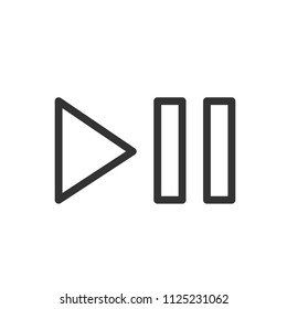 simple play pause icon with line style use for ui ux button interface web application, startup, website, editable stroke