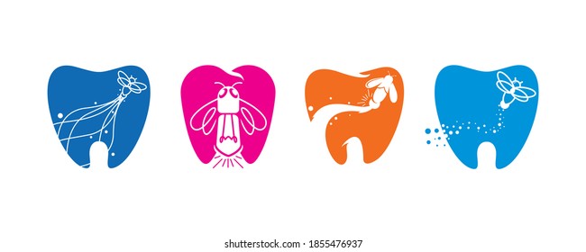 simple playful kids firefly cartoon dental health vector icon