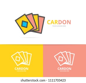 Simple playing and game cards logo design template. Symbol and sign vector illustration