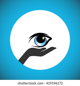 A simple pledge to donate the eyes after death and support the People to carry out the wishes of eye donation. Also Illustrates Eye Protection Or Eye Doctor Concept and World Glaucoma Day. 