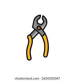 Simple pliers illustration tool on White Background studio shot