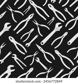 simple pliers pattern flat design black background 