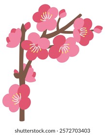 Simple plum blossom vector illustration