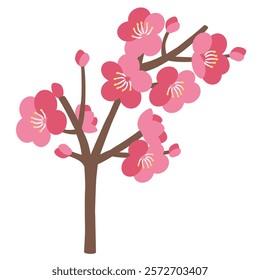 Simple plum blossom vector illustration