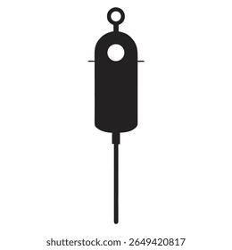 Silhueta simples do peito de prumo com uma forma aerodinâmica transmite precisão. Esta ilustração monocromática é ideal para simbolizar equilíbrio, precisão e elementos de design arquitetônico.