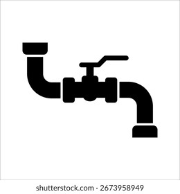 Icono de tubería de plomería simple aislado sobre fondo blanco.