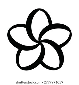 Simple plumeria flower silhouette vector icon illustration