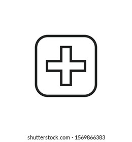 Simple plus line icon. Stroke pictogram. Vector illustration isolated on a white background. Premium quality symbol. Vector sign for mobile app and web sites.