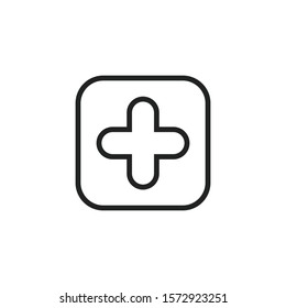 Simple plus line icon. Stroke pictogram. Vector illustration isolated on a white background. Premium quality symbol. Vector sign for mobile app and web sites.