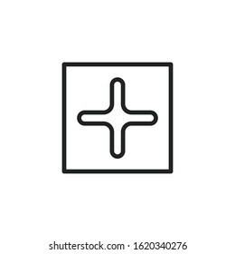 Simple plus line icon. Stroke pictogram. Vector illustration isolated on a white background. Premium quality symbol. Vector sign for mobile app and web sites.