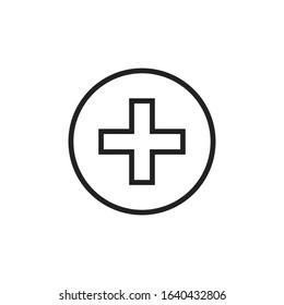 Simple plus line icon. Stroke pictogram. Vector illustration isolated on a white background. Premium quality symbol. Vector sign for mobile app and web sites.