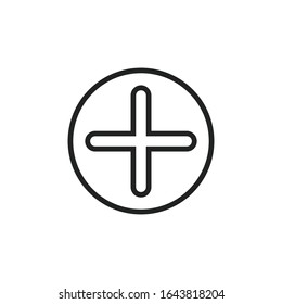 Simple plus line icon. Stroke pictogram. Vector illustration isolated on a white background. Premium quality symbol. Vector sign for mobile app and web sites.