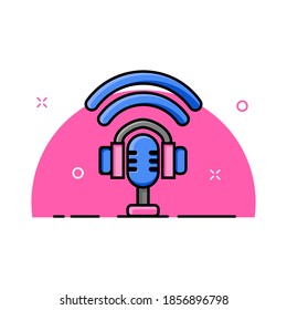 Simple podcast illustration. Easy to edit with vector file. Can use for all your graphic design content.