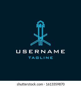 simple podcast logo design inspiration . microphone logo design template . letter kk logo . music studio icon design 