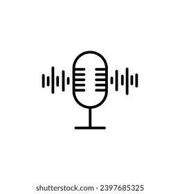 Simple podcast logo design with line style