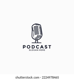 Simple Podcast Logo Design template