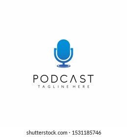 Simple Podcast Logo Design Vector Icon