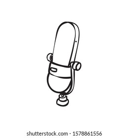Simple podcast microphone icon logo template 
