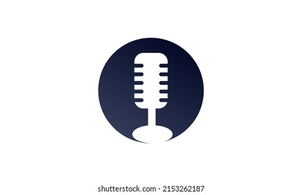 simple Podcast Microphone logo vector