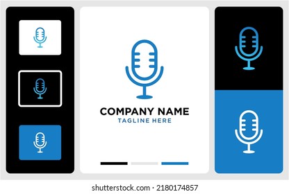 Einfaches Design des Podcast-Vektorlogos