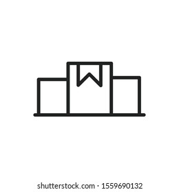 Simple podium line icon. Stroke pictogram. Vector illustration isolated on a white background. Premium quality symbol. Vector sign for mobile app and web sites.