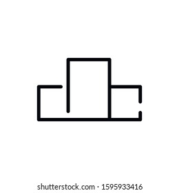 Simple podium line icon. Stroke pictogram. Vector illustration isolated on a white background. Premium quality symbol. Vector sign for mobile app and web sites.