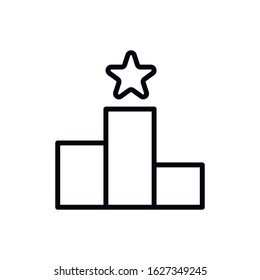 Simple podium line icon. Stroke pictogram. Vector illustration isolated on a white background. Premium quality symbol. Vector sign for mobile app and web sites.