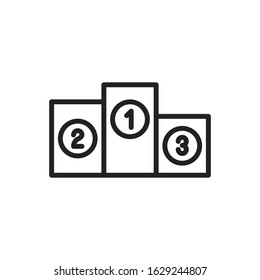 Simple podium line icon. Stroke pictogram. Vector illustration isolated on a white background. Premium quality symbol. Vector sign for mobile app and web sites.