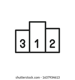 Simple podium line icon. Stroke pictogram. Vector illustration isolated on a white background. Premium quality symbol. Vector sign for mobile app and web sites.