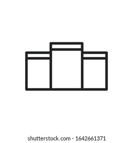 Simple podium line icon. Stroke pictogram. Vector illustration isolated on a white background. Premium quality symbol. Vector sign for mobile app and web sites.