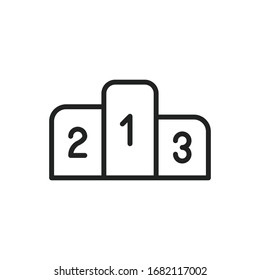Simple podium line icon. Stroke pictogram. Vector illustration isolated on a white background. Premium quality symbol. Vector sign for mobile app and web sites.
