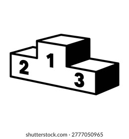 A simple podium with numbers 1 2 3 on blocks, symbolizing ranking and competition in sports