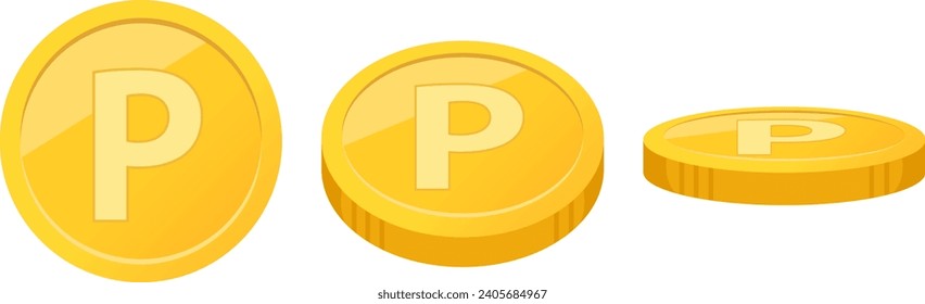 Simple point coin illustration material