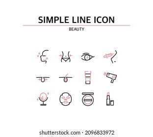 Simple point color line icon beauty
