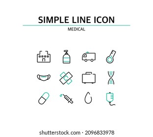 Icono de línea de color simple
