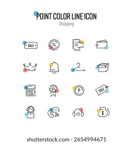 Ícone simples de linha de cor pontual que é bom usar