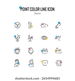 Icono de línea de color de punto simple que es bueno usar