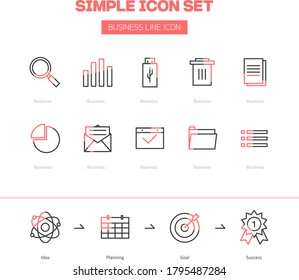 simple and point-colored line icon