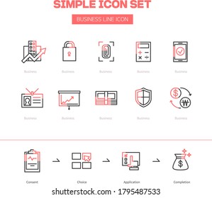 simple and point-colored line icon