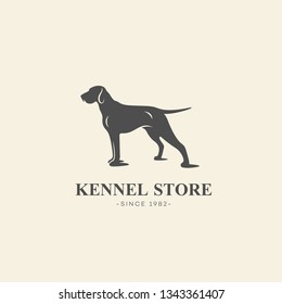 Simple pointer dog logo design template. Vector illustration.