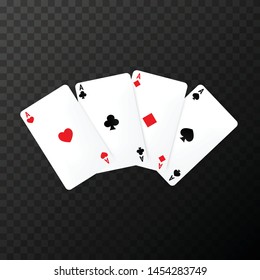 Simple poker cards on the transparent background Vector