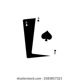 Simple Poker minimalist logo. Poker Playing with Card Casino Sports Club Design.