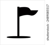 simple pole and flag vector icon