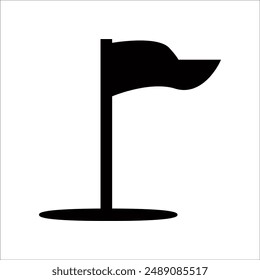 simple pole and flag vector icon