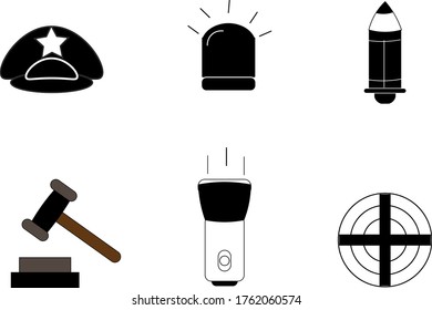 Simple Police Icon Pack For Education Kids