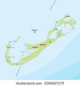 Simple political map of Bermuda