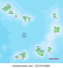 Simple political map of Cape Verde