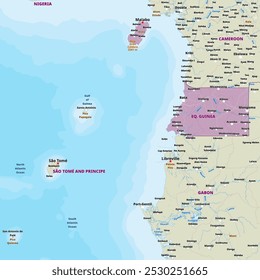 Simple political map of Equatorial Guinea