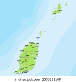 Simple political map of Grenada