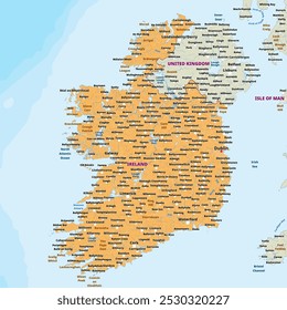 Simple political map of Ireland